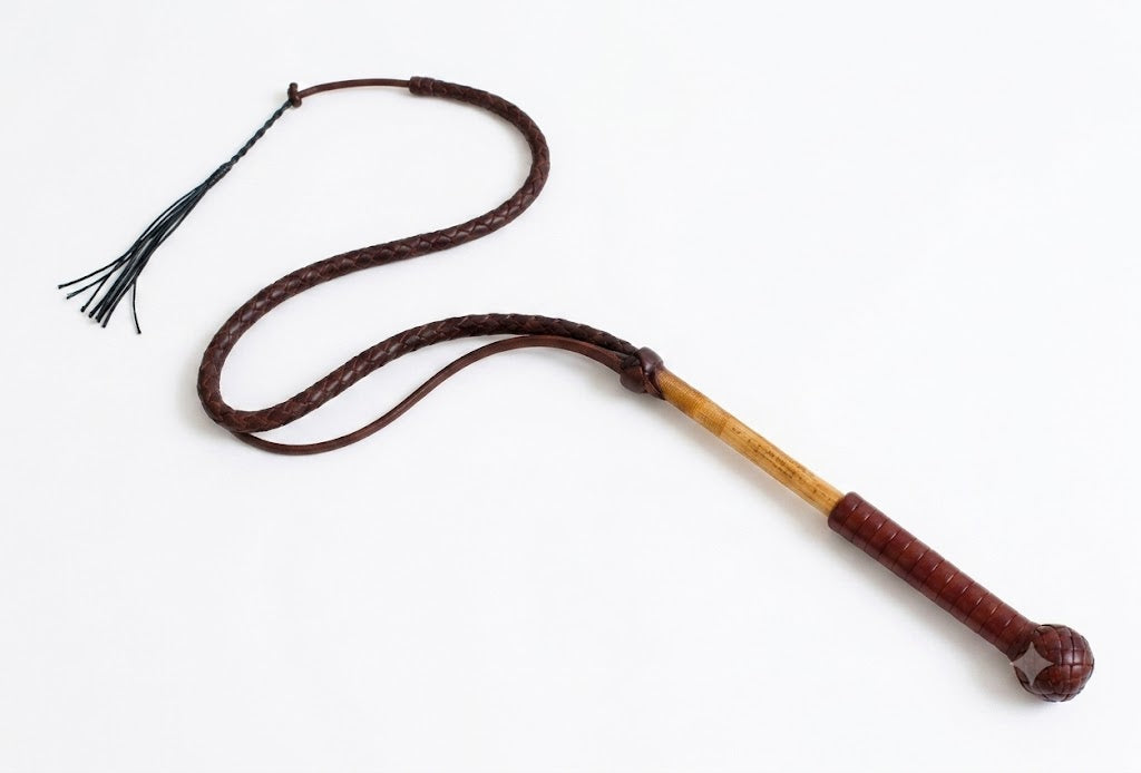 Cowhide Stock Whip - Red Hide Leather 4-plait 3ft