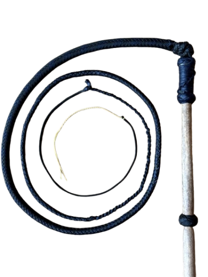 Stock Whip - Waxed Nylon - Navy & Black 6ft