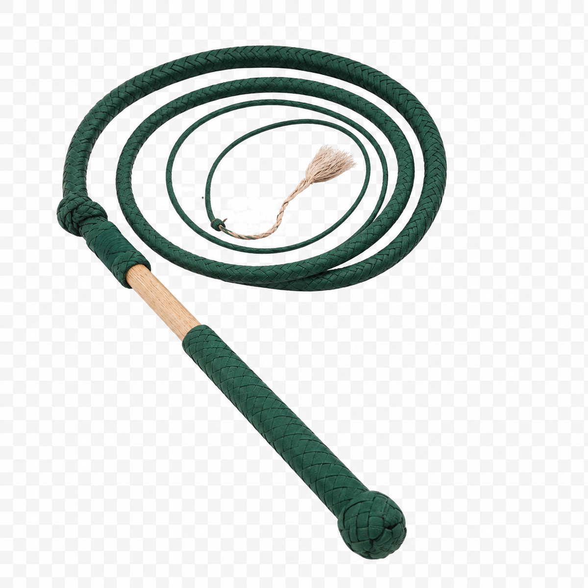 Stock Whip-Green Nylon 10 Plait 5ft
