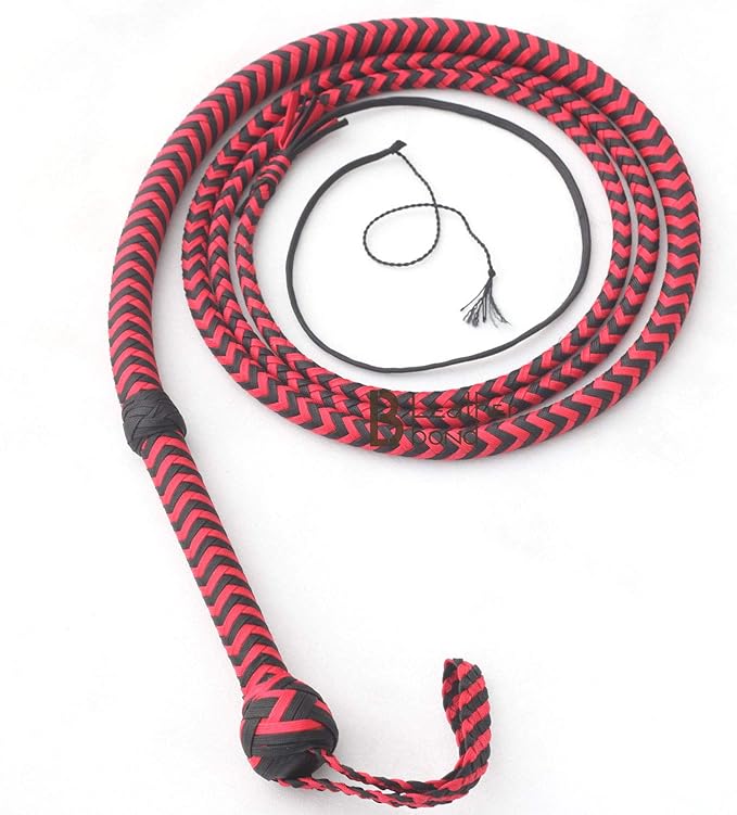 Bullwhip Red Black Paracord Nylon 12 Strands 6-12ft
