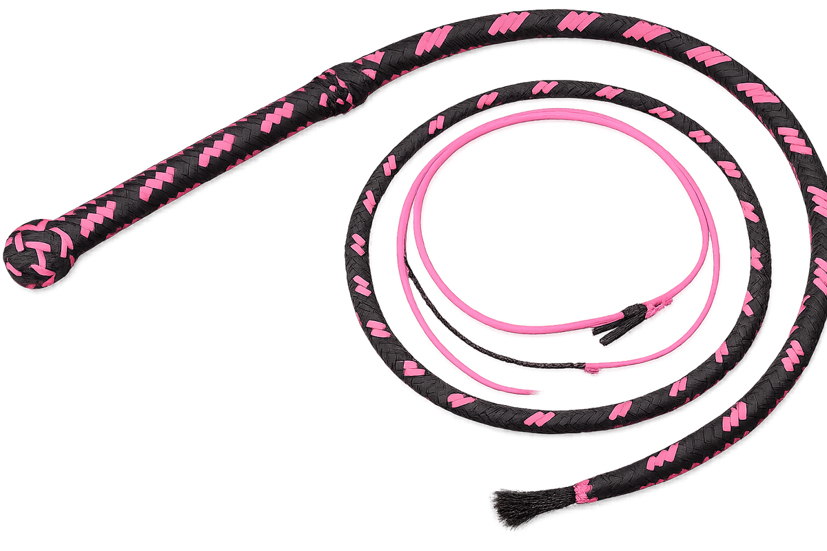 Paracord Bullwhip Brown Pink Nylon 12-16 Plait 3-18ft
