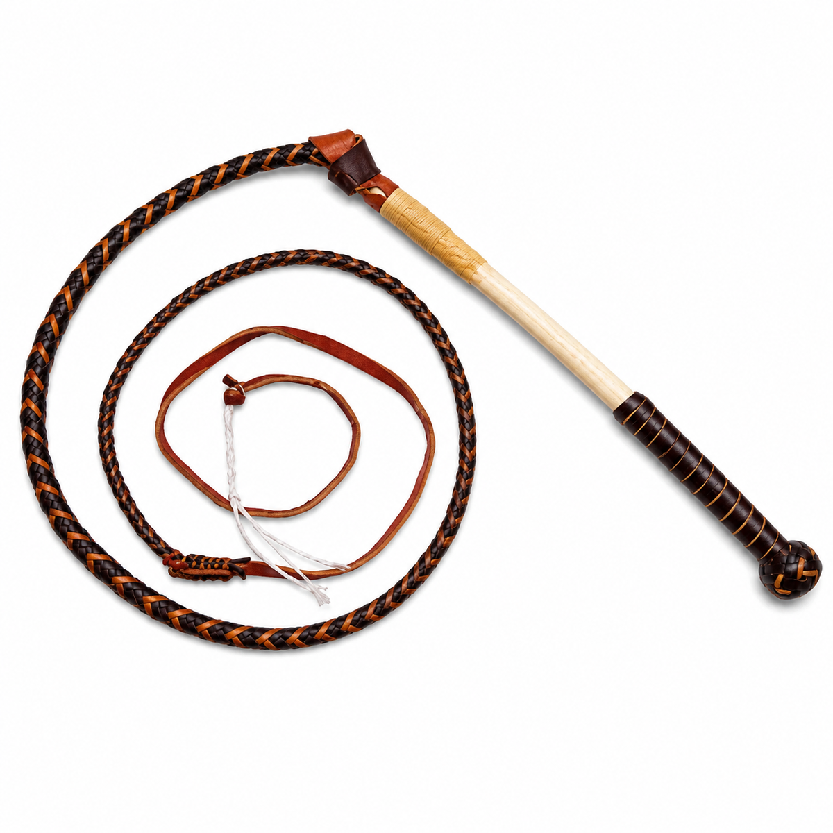 Stock Whip - Red Hide Leather 4ft