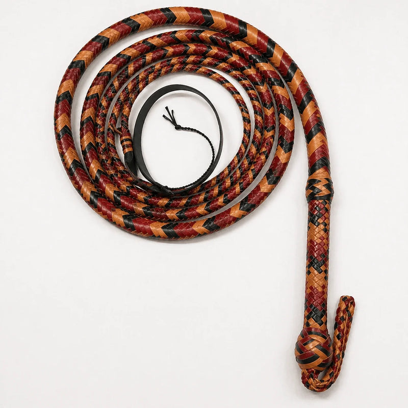 Bullwhip - Professional multicolor Cowhide Leather - 12ft