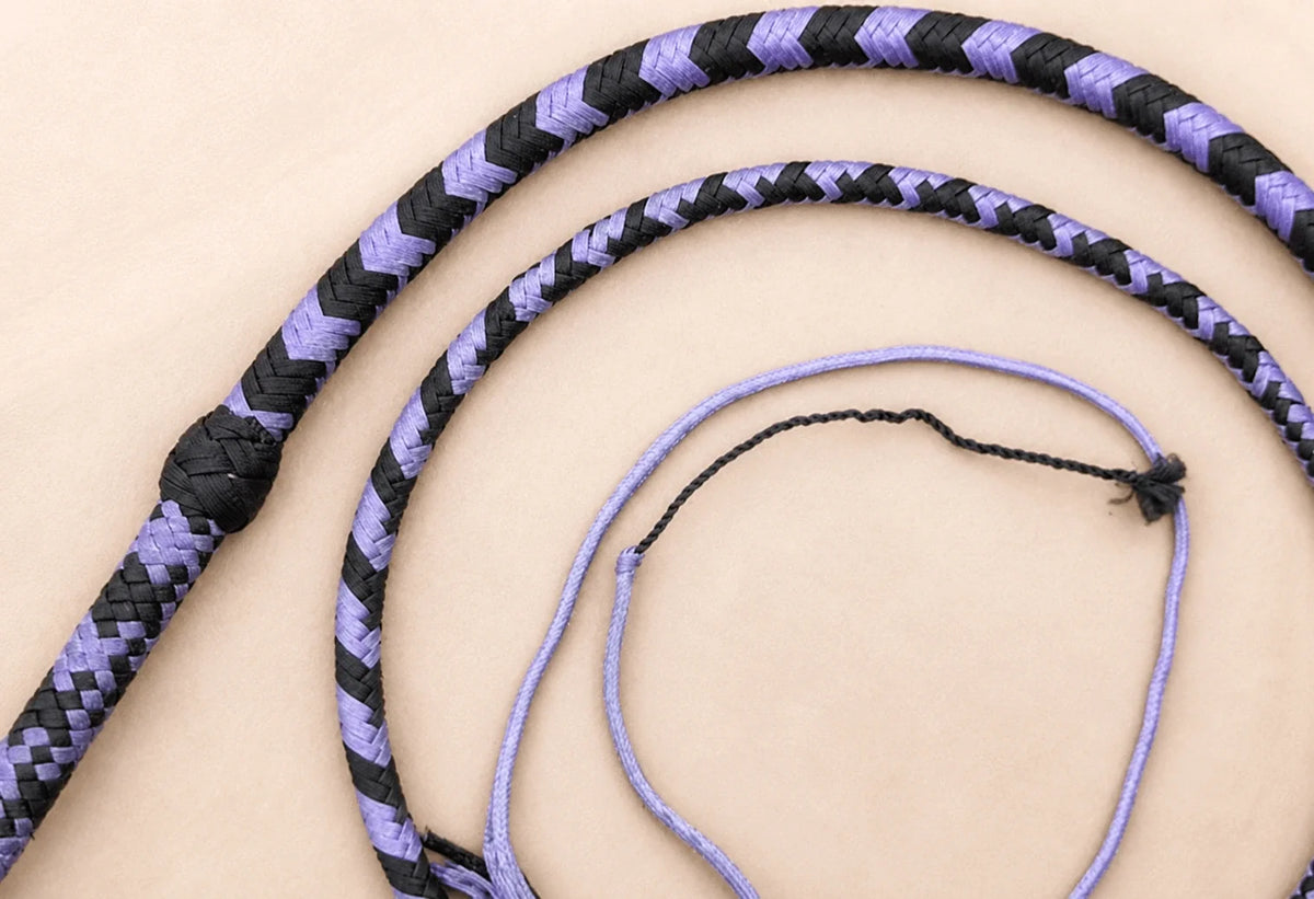 Bullwhip - Black and Purple Professional Nylon - 3ft to 18ft