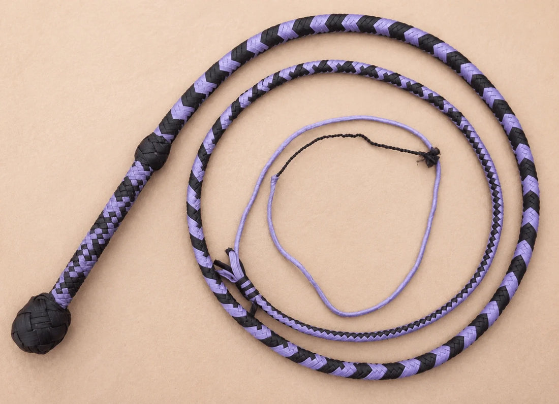 Bullwhip - Black and Purple Professional Nylon - 3ft to 18ft