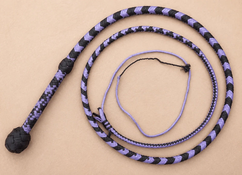 Bullwhip - Black and Purple Professional Nylon - 3ft to 18ft