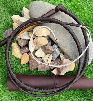 Stock Whip Black Kangaroo Leather Australian Style