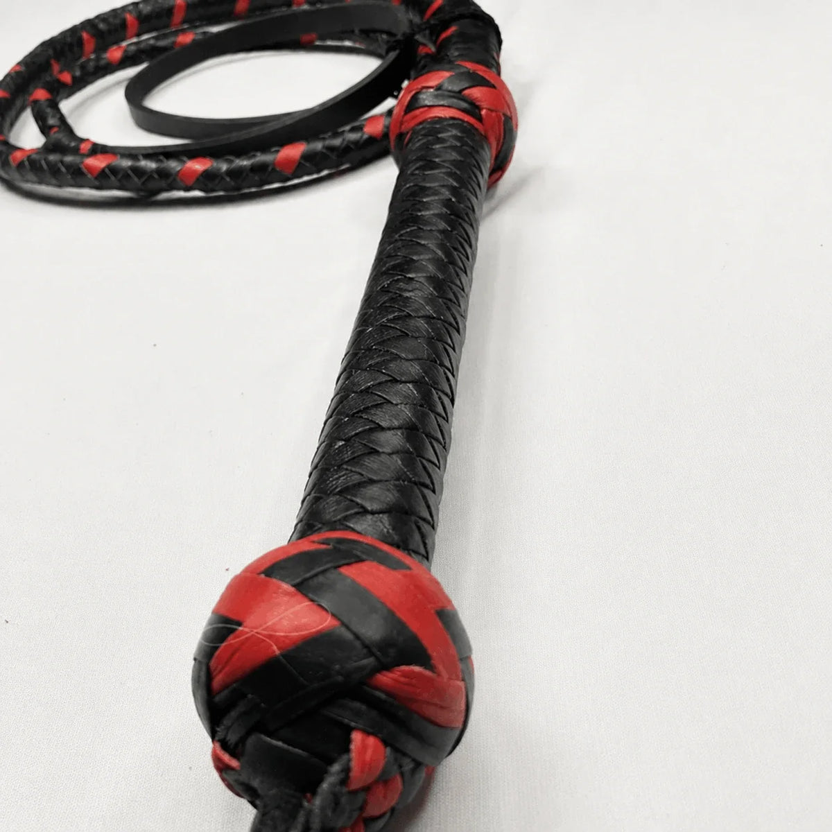 Bullwhip - Black and Red Cowhide Leather Australian Style