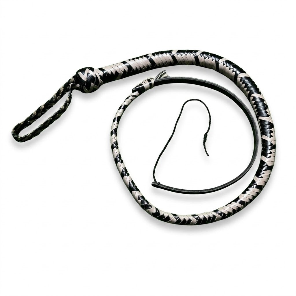 Snake Whip Cow Hide Leather 12 Plait 3ft