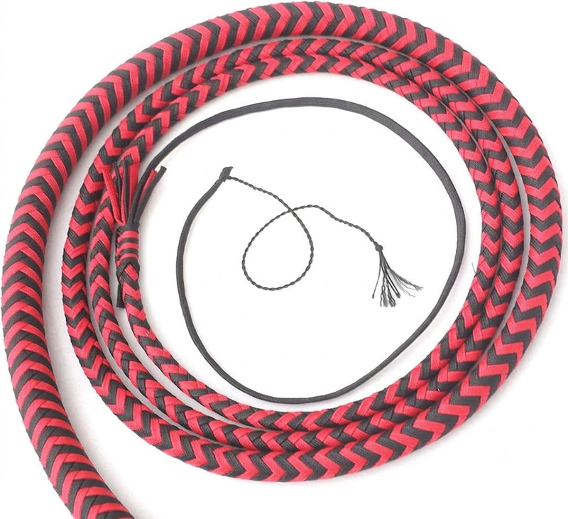 Bullwhip Red Black Paracord Nylon 12 Strands 6-12ft
