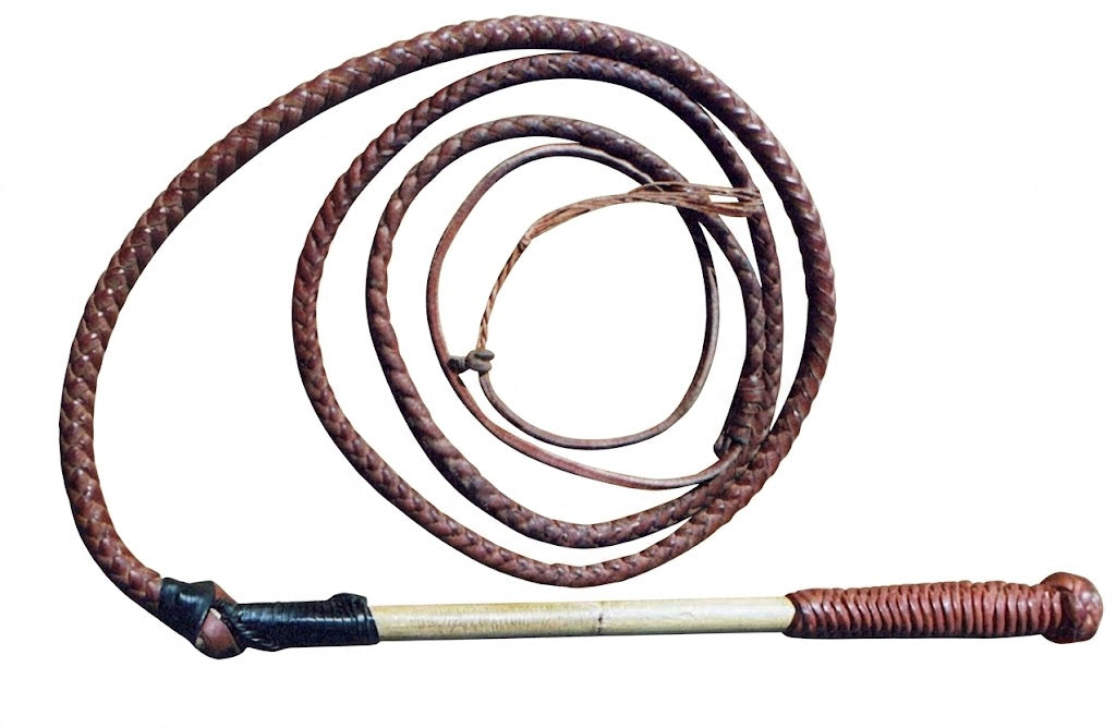 Cow Hide Stock Whip - Red Hide Leather - 6plait 6ft