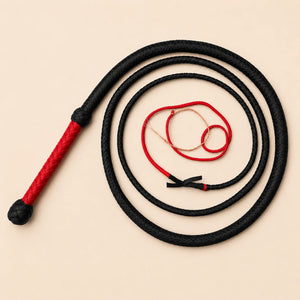 Bullwhip - Black and Red Paracord Leather 12/16 plait