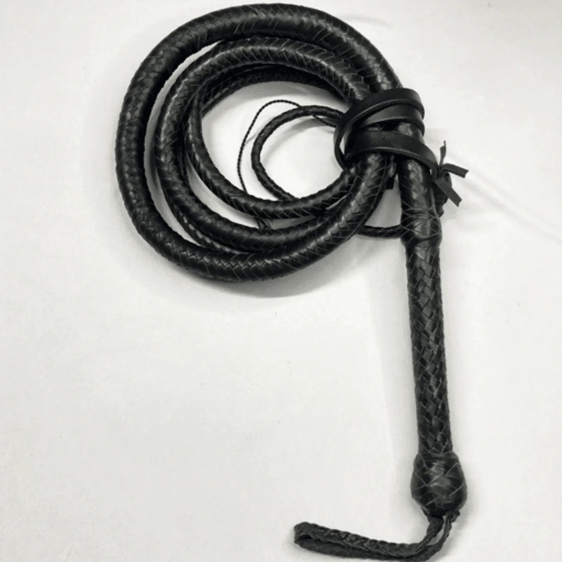 Bullwhip - Black Cowhide Leather Indiana Jones Style - 8ft