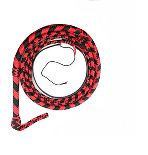 Bullwhip - Black and Red Nylon Leather -16plait 4ft to 14ft