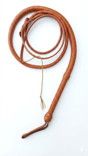Handmade 16-Plait Leather Indy-Style Bullwhip (4ft – 12ft)
