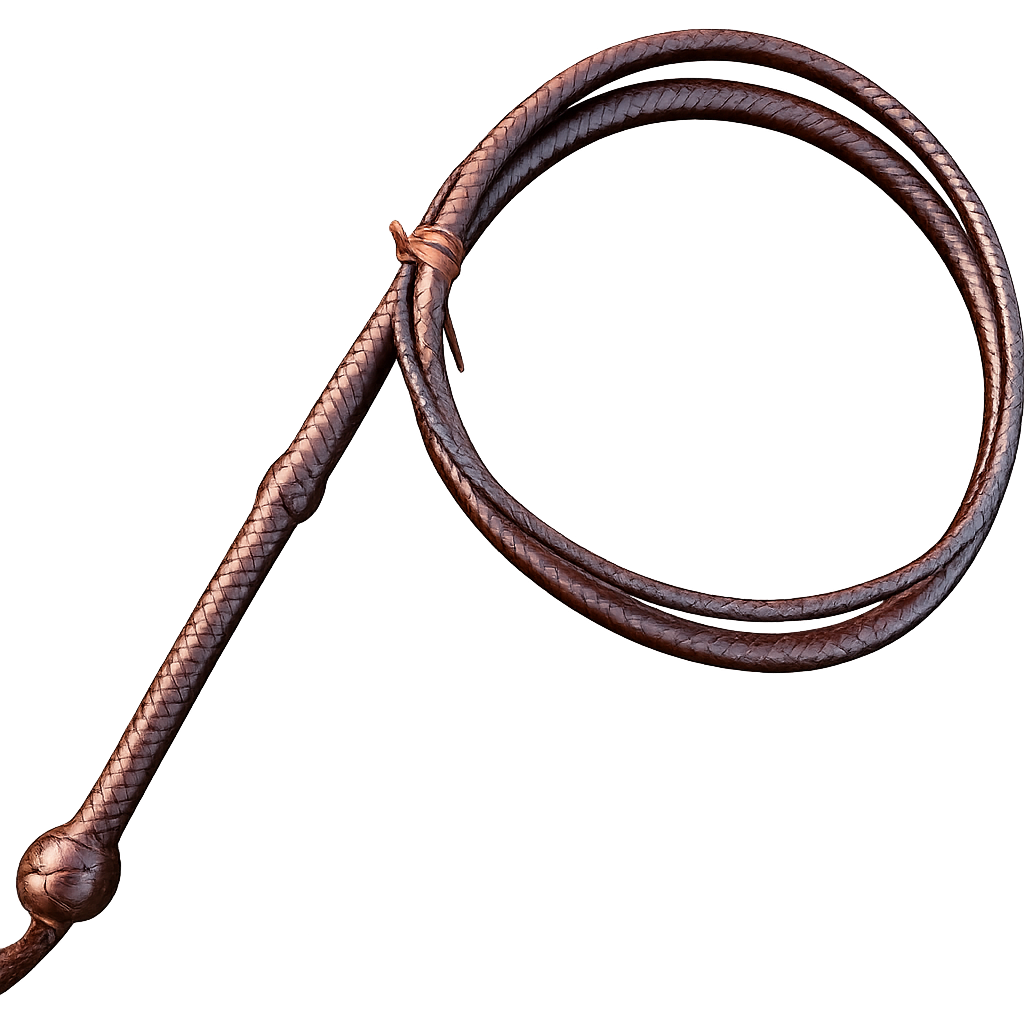 Kangaroo Leather Bullwhip Indiana Jones Style  4ft-12ft