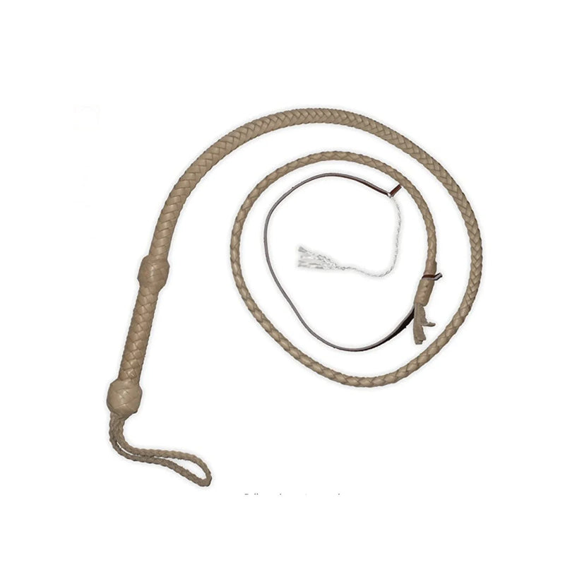 Indiana Jones Style Leather Bullwhip – Handmade Cowhide Cosplay Prop
