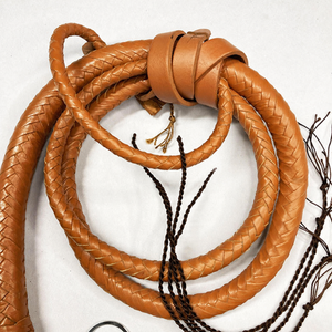 Bullwhip – Tan Kangaroo Hide Leather 12-16 Plait 3ft - 8ft