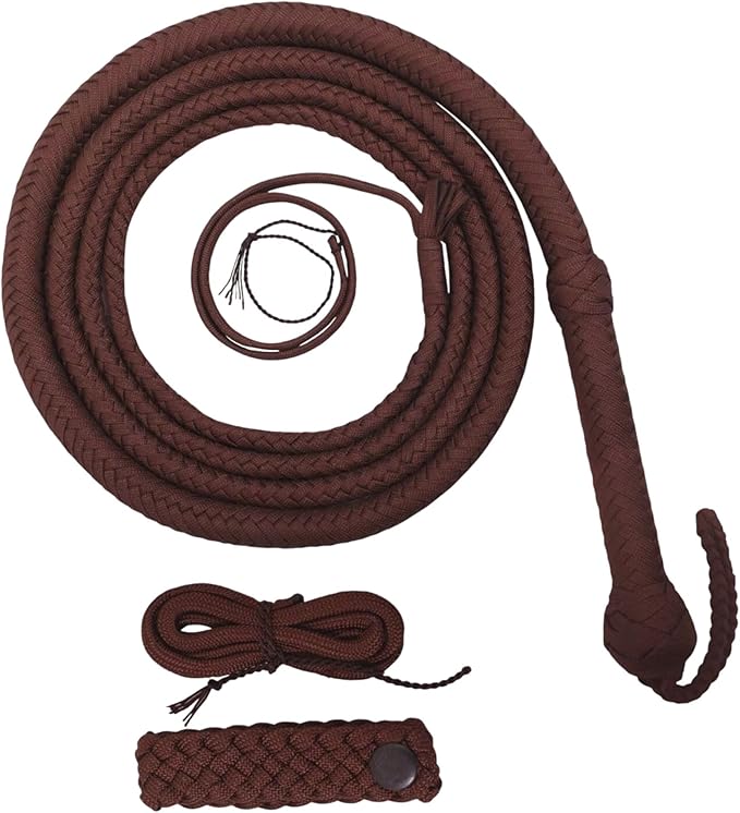 Bull Whip - Brown Paracord Nylon 16-Plaits 06 FT