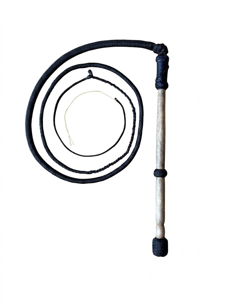 Stock Whip - Waxed Nylon - Navy & Black 6ft