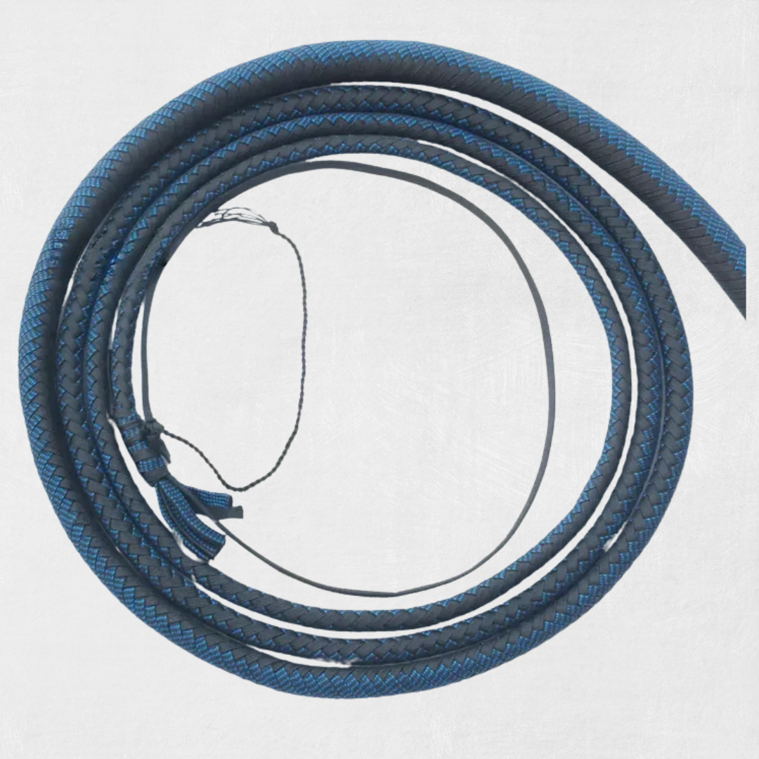 Zoro Bullwhip Black Para Cord Nylon Bull Whip with Leather Plaited Bellies