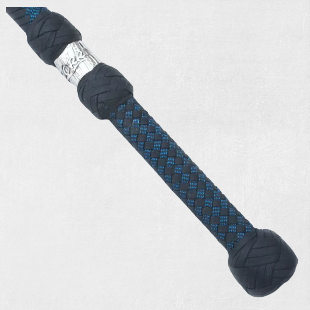 Zoro Bullwhip Black Para Cord Nylon Bull Whip with Leather Plaited Bellies