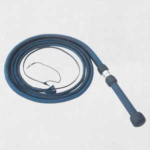 Zoro Bullwhip Black Para Cord Nylon Bull Whip with Leather Plaited Bellies