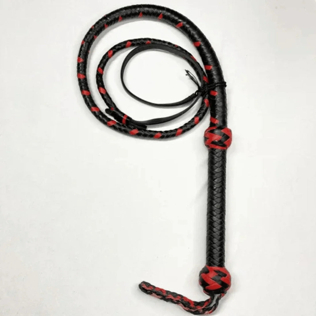 Bullwhip - Black and Red Cowhide Leather Australian Style