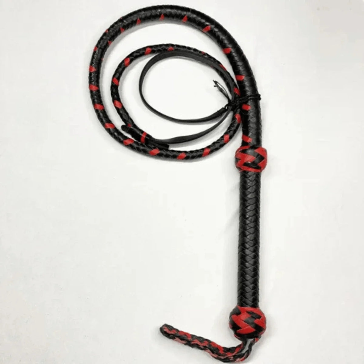 Bullwhip - Black and Red Cowhide Leather Australian Style