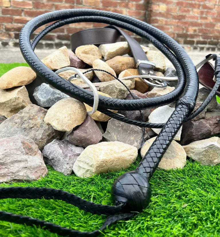 Bullwhip - Black Cowhide Leather Indiana Jones Style