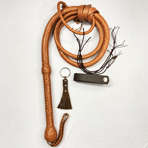 Bullwhip – Tan Kangaroo Hide Leather 12-16 Plait 3ft - 8ft