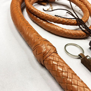 Bullwhip – Tan Kangaroo Hide Leather 12-16 Plait 3ft - 8ft
