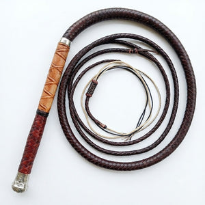 Bullwhip – Dark Brown Kangaroo Hide Leather Custom Plait and Length