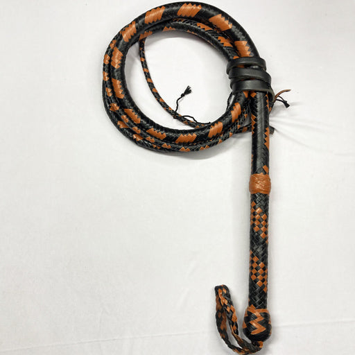 Bullwhip – Black & Tan Kangaroo Hide Leather 12 - 16 Plait