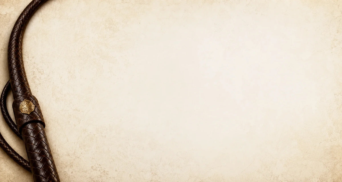 Braided leather stock whip background