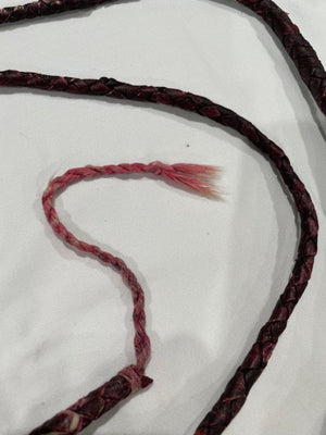 Vintage Snake Whip Brown Cowhide Leather 12 Plait 74 Inches