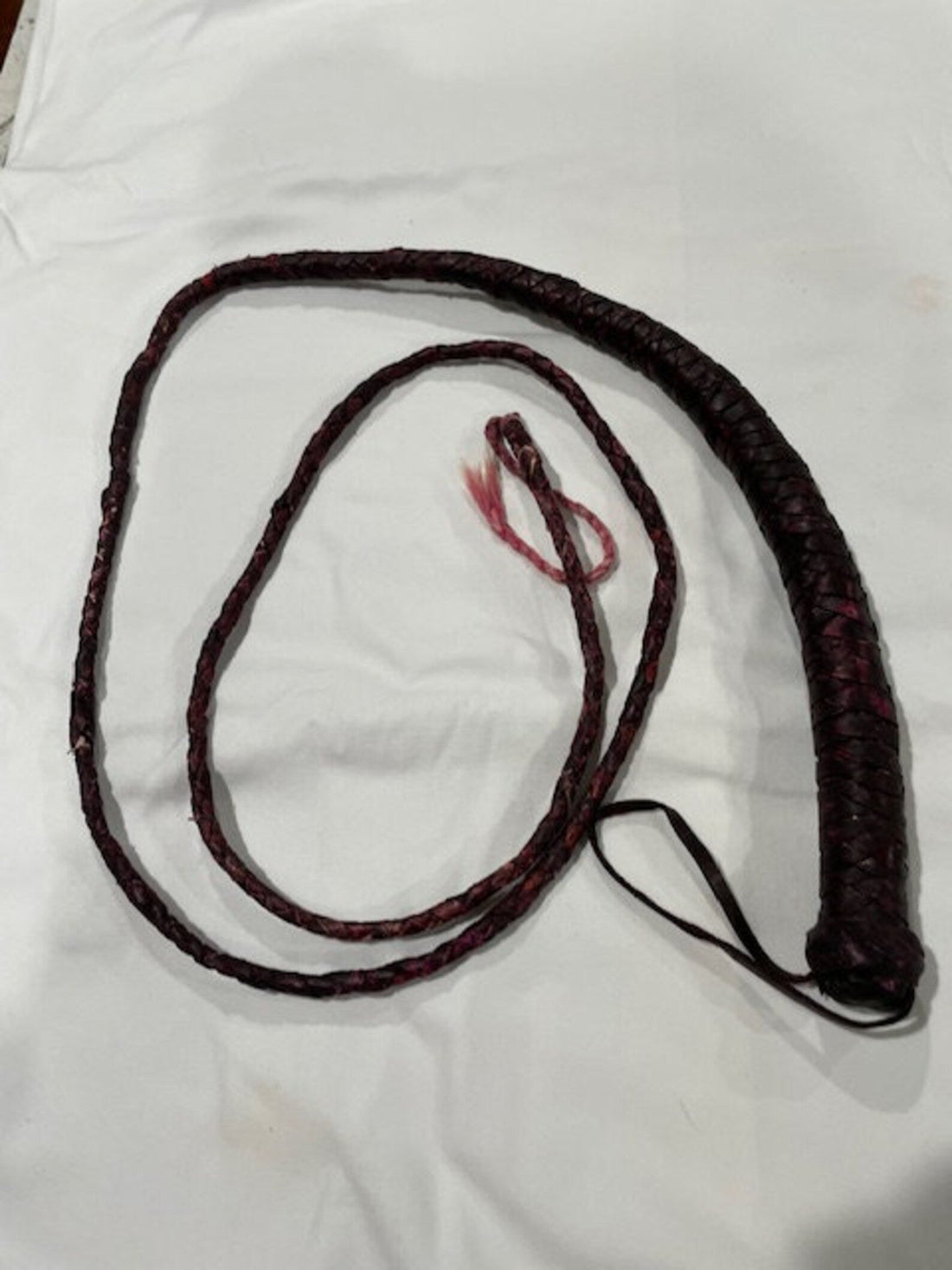 Vintage Snake Whip Brown Cowhide Leather 12 Plait 74 Inches