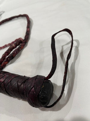 Vintage Snake Whip Brown Cowhide Leather 12 Plait 74 Inches