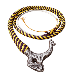 Snake Whip with Dragon Pommel- Cowhide Leather 12 Plait 4ft to 12ft