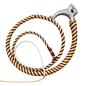 Snake Whip with Dragon Pommel- Cowhide Leather 12 Plait 4ft to 12ft