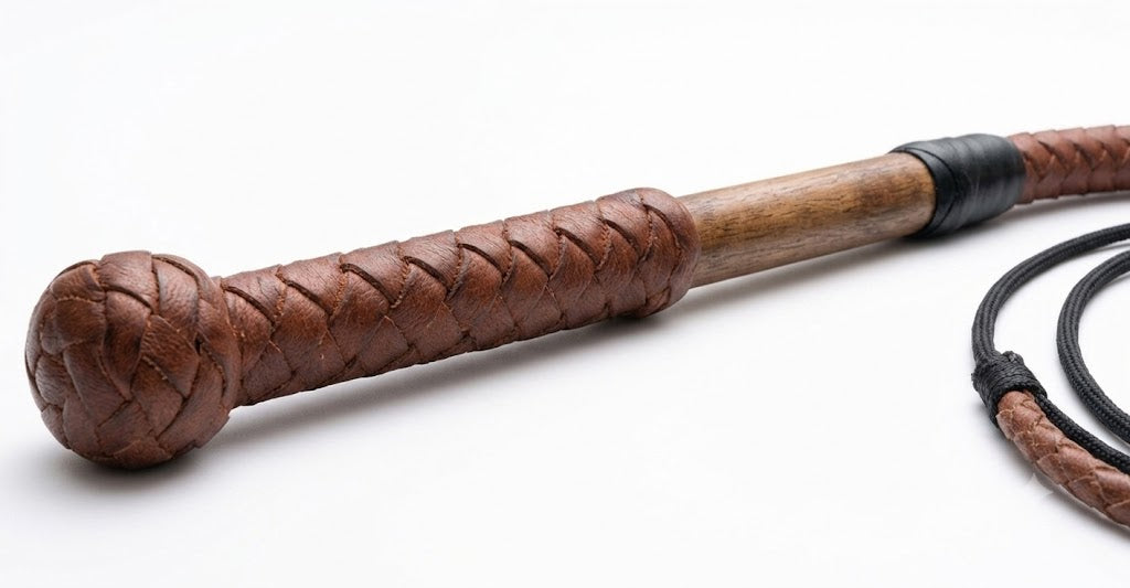Cow Hide Stock Whip - Red Hide 4 Plait 5 Ft