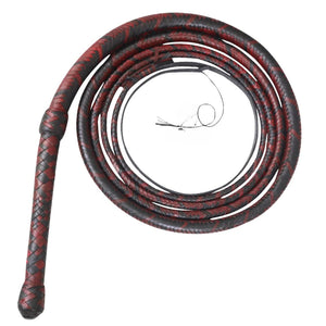 Bull Whip Black 100% Real Cow Hide Leather 12 Plaits