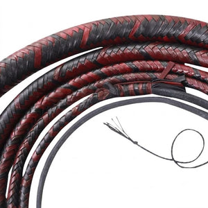 Bull Whip Black 100% Real Cow Hide Leather 12 Plaits