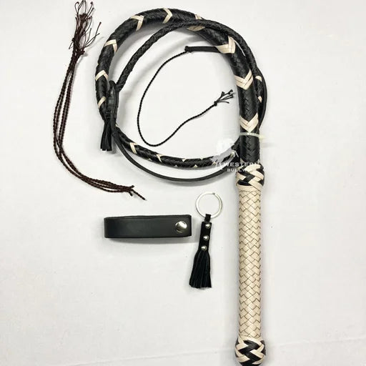 Professional Bullwhip - Natural Cow Leather 12-16 Plait 3-18ft