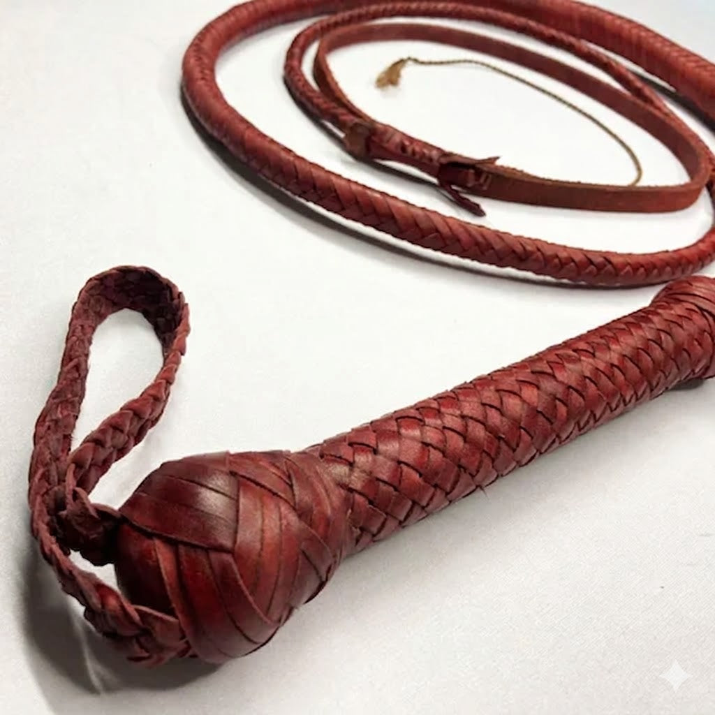 Cowhide Whip - Dark Brown Indiana Jones Style Bullwhip