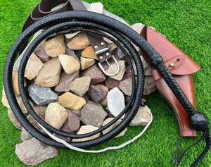 Bullwhip - Black Cowhide Leather Indiana Jones Style