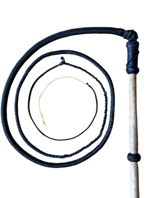 Stock Whip - Waxed Nylon - Navy & Black 6ft
