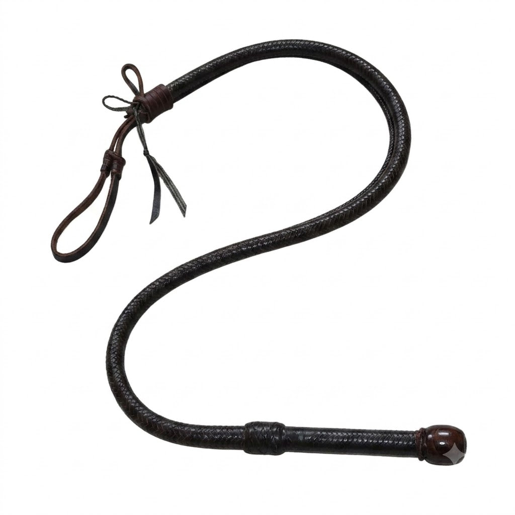 Kangaroo Hide Whip Full Plait Handle