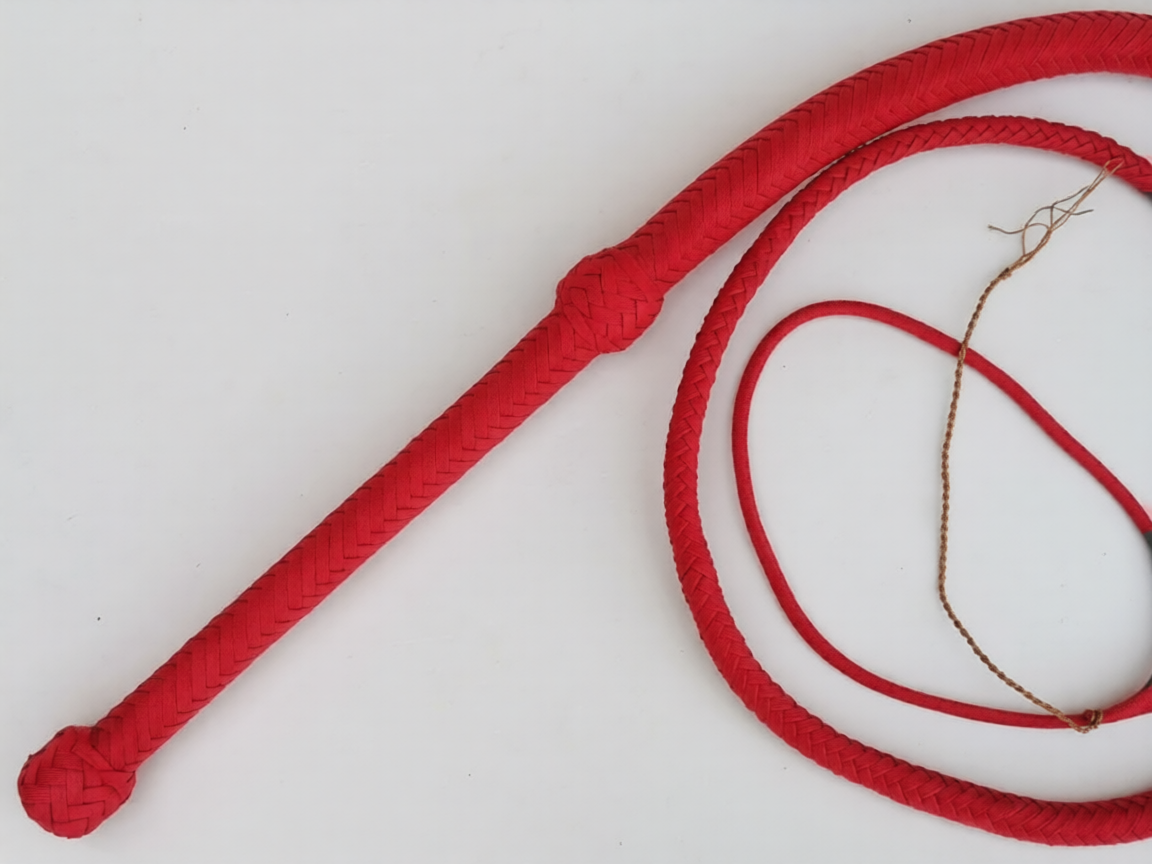 Bullwhip - Red Nylon Paracord Bullwhip
