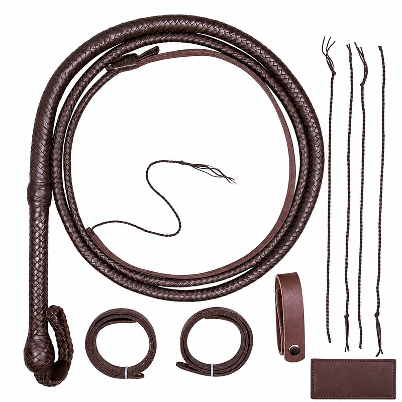 Premium 16-Plait Kangaroo Leather Indy-Style Bullwhip